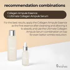 9 wishes Korean Skincare Vegan Collagen Ampule Essence 4.05oz | Lightweight Facial Essence with Vegan Collagen and Coconut Water | Daily Hydration Care - All Skin Types