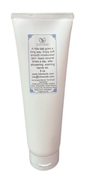 Lu Lu's Suds Handmade All Natural Goat Milk Moisturizing Body Lotion (8oz, Fragrance Free)