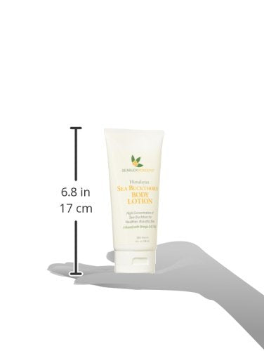 SeabuckWonders Organic Sea Buckthorn Body Lotion, Moisturizing Body Cream with Omega 3,6,7,9, Protects, Soothes Sensitive, Dry Skin, For All Skin Types, 6 Fl Oz
