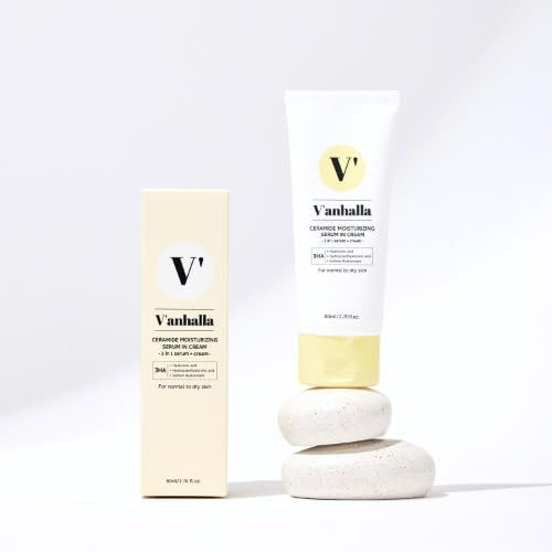 V’anhalla Ceramide Moisturizing Serum in Cream 2.70fl.oz. | Vegan, Deep moisturizing, Nourishing, Glow skin. Daily facial moisturizer with Ceramide NP, 3 types of Hyaluronic acids, Panthenol
