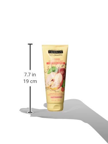 Freeman Facial Apple Cider Vinegar Clay Mask Plus Scrub, 6 oz./177 mL, Pack of 2