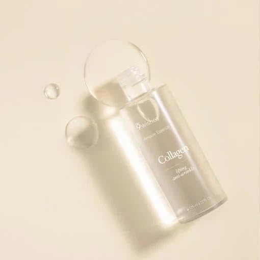 9 wishes Korean Skincare Vegan Collagen Ampule Essence 4.05oz | Lightweight Facial Essence with Vegan Collagen and Coconut Water | Daily Hydration Care - All Skin Types
