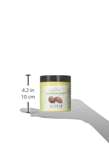 SmellGood - Pure Unrefined Shea Butter, totally natural and organic, yellow color, packed in 16 oz Jar, 6 Units