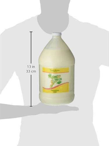 Triple Lanolin Mango Vera Soothing Lotion (1 Gallon) – Tropical Mango Scented Aloe & Lanolin Moisturizer for All Skin Types – Deeply Hydrating Hand and Body Lotion – Non-Greasy & Fast-Absorbing