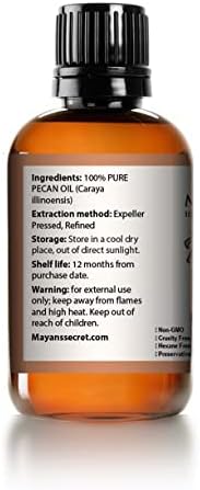Mayan's Secret Pecan Oil - Face Oil for Women Anti Aging - Best Use for Skin Tightening, Wrinkle Prevention, and Rejuvenating Skin Cells - Protected in Amber Glass Bottle with Dropper - 4 oz