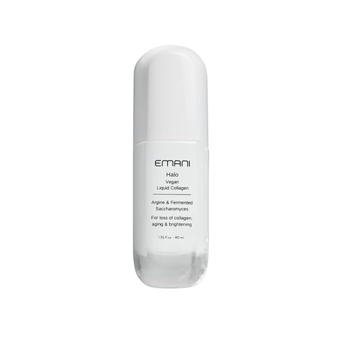 Emani Halo Vegan Collagen Serum for Face, Anti Aging Peptide Serum with Collagen Boost, Ideal for Fine Lines, Wrinkles, and Rough Texture, 1.18 fl oz
