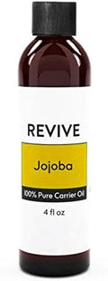 Golden Jojoba Carrier Oil by ReviveEO - 100% Pure Carrier Oil for Massage, Aromatherapy, Skin & Hair Care - 4oz