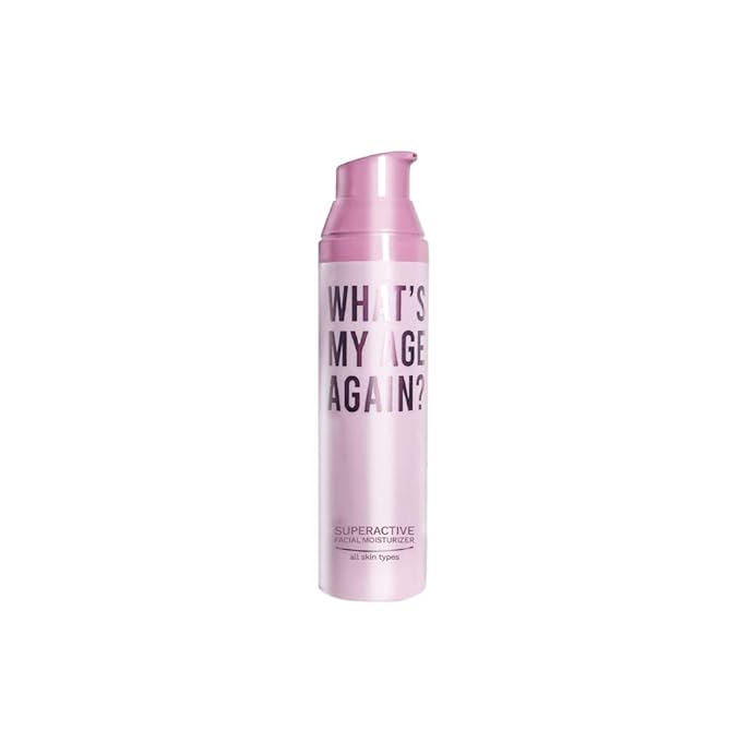 What’s My Age Again? SuperActive Facial Moisturizer | Daily Hydrating Face Moisturizer with Hyaluronic Acid, Niacinamide, Glycerin, Peptides, Vitamins B5, C & E | Clean, Vegan, Sustainable & Cruelty-Free | EWG Verified | Fragrance Free | All Skin Types...
