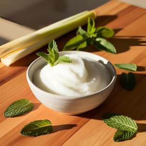 PJ’s Coconut & Almond Bliss Lemongrass & Mint Sugar Scrub 8 oz – Handmade Exfoliating Body Scrub – Refreshing Clean Ingredients, Energizing Natural Skincare Spa Gift