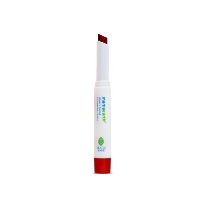 Mamaearth Nourishing Cherry Tinted Natural Lip Balm | 12 Hour Moisturization with Coconut Oil & Cherry | Relieves Dry, Cracked Lips & Makes Lips Soft & Supple | 0.07 Oz/2g