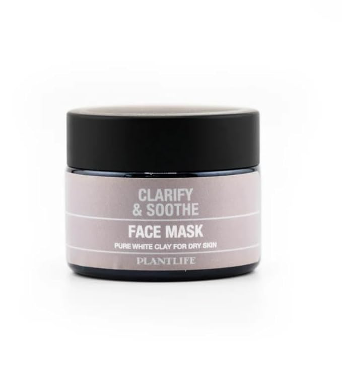 Plantlife Clarify & Soothe Face Mask with Pink Clay, Skincare Facial Mask for Controlling Oil and Refining Pores, Invigorate and pamper your sensitive skin - Mix with Water or Essential Oil