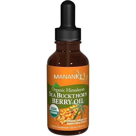 Organic H.i.m.a.l.a.y..a.n Sea Buck-thorn Berry Oil | 100% Pure Oil | Fast Absorbing | Multi-Purpose Skin Softener | 1.76 Fl Oz