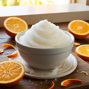 PJ’s Coconut & Almond Bliss Orange Awakening Sugar Scrub 8 oz – Handmade Exfoliating Body Scrub with Orange Essential Oil – Energizing, Clean Ingredients, Natural Skincare Spa Gift