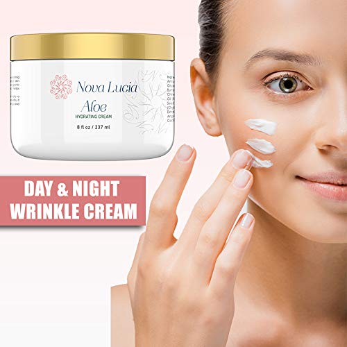 Aloe Vera Cream for Skin – Soothing Moisturizer for Dry, Itchy, or Sensitive Skin, Sunburn Relief, Hydrating Face & Body Cream, Non-Greasy, Fragrance-Free