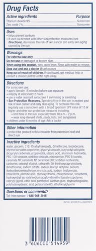 CeraVe 100% Mineral Sunscreen SPF 50, Face sunscreen With Zinc Oxide & Titanium Dioxide, Hyaluronic Acid + Niacinamide + Ceramides, Oil Free, Travel Size 2.5 oz