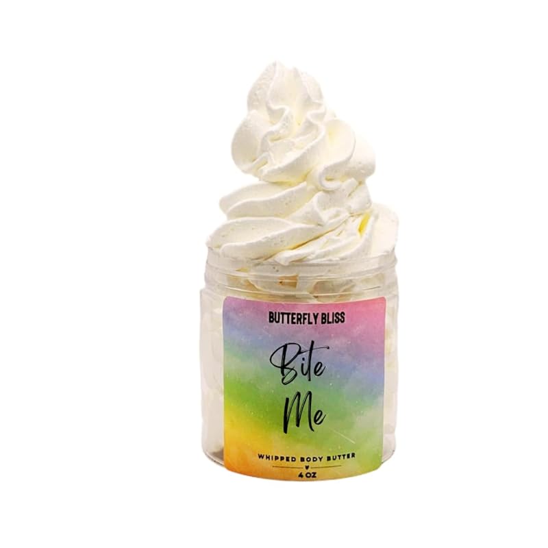 Bite Me Whipped Body Butter, natural lotion, organic, 4oz jar, made with shea butter, mango butter, coconut oil, almond oil