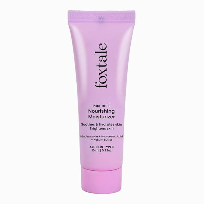 FoxTale Nourishing Ceramide Face Moisturizer with Niacinamide for 100 Hr Hydration, Lightweight & Non-Sticky, For Soft & Glowing Skin, Men & Women, All Skin Types, 10 ml