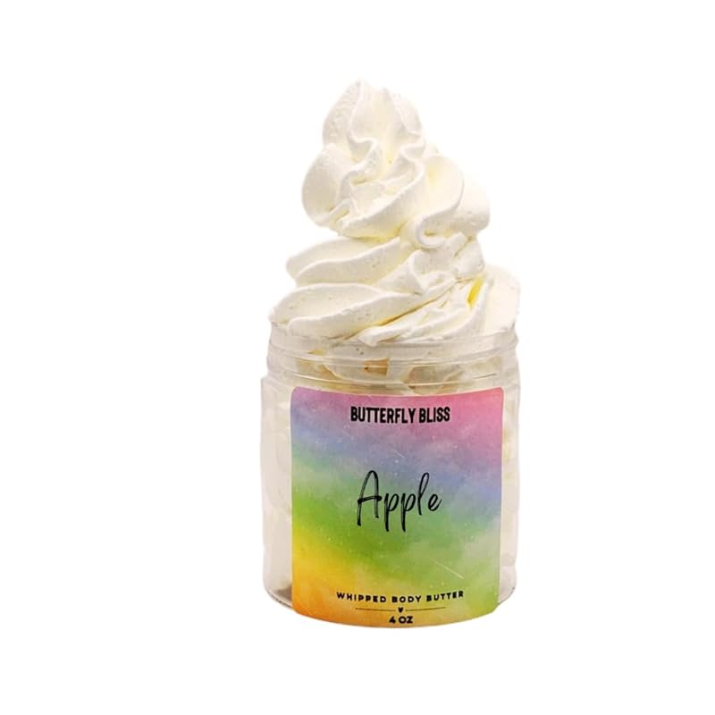 Apple Whipped Body Butter, natural lotion, organic, 4oz jar, made with shea butter, mango butter, coconut oil, almond oil