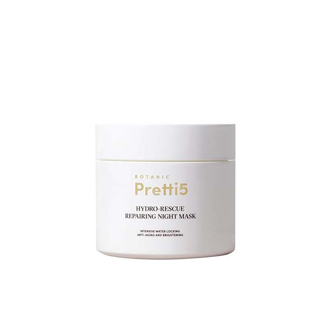 Botanic Pretti5 Hydro-Rescue Repairing Night Mask Nighttime Ritual for Softer, Plumper & Deeply Nourished Skin TCM Science-Led Innovation Vegan Sensitive Skin Safe 100g Jumbo Size