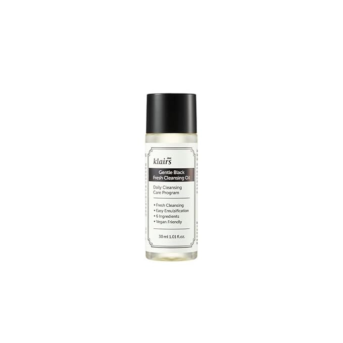 DearKlairs Cleansing Oil - 6 Plant Oils, No Parabens, Korean Makeup Remover for Sensitive Skin, Double Cleanse Step, Vegan Cruelty-Free, 1.01 Fl Oz