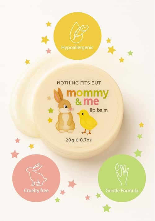 Vegan Mommy & Me Lip Balm, EWG Green Fragrance-Free Lip Care for Toddlers, Infants and Moms, Hypoallergenic Nourishing and Moisturizing Lip Balm for Dry and Chapped Lips, 0.7 Oz