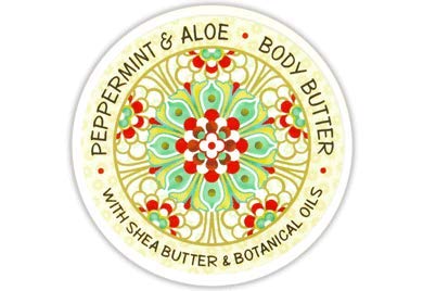 Greenwich Bay Trading Co. Scented Botanic Body Butter - Luxurious Hydration with Shea & Cocoa Butter, Enriched with Vitamin E - 8 Ounce Tub (Peppermint & Aloe)