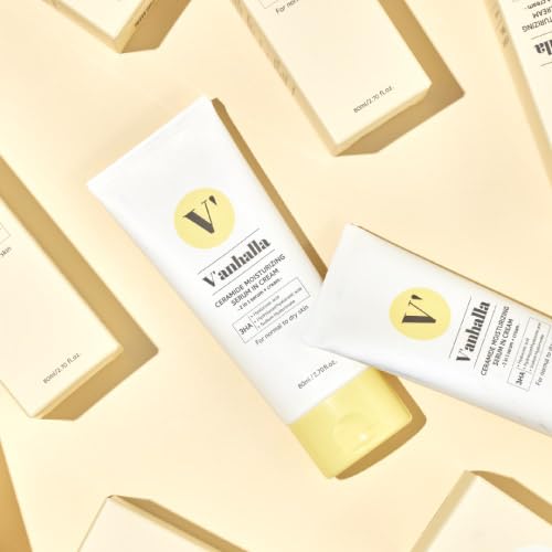 V’anhalla Ceramide Moisturizing Serum in Cream 2.70fl.oz. | Vegan, Deep moisturizing, Nourishing, Glow skin. Daily facial moisturizer with Ceramide NP, 3 types of Hyaluronic acids, Panthenol
