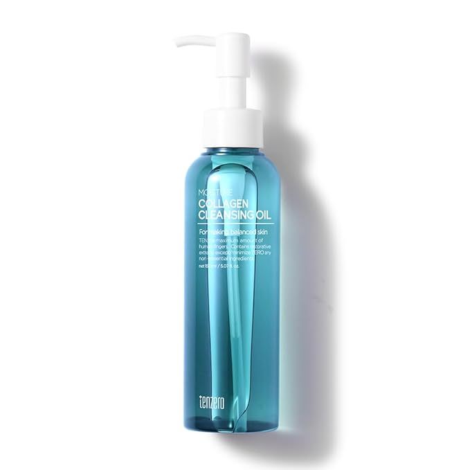 tenzero Moisture Collagen Cleansing Oil 5.07 fl oz (150ml), Hydrating, Daily Makeup Blackhead Remover for Face, Pore Control Oil Cleanser, Korean Skincare, Double Cleansing