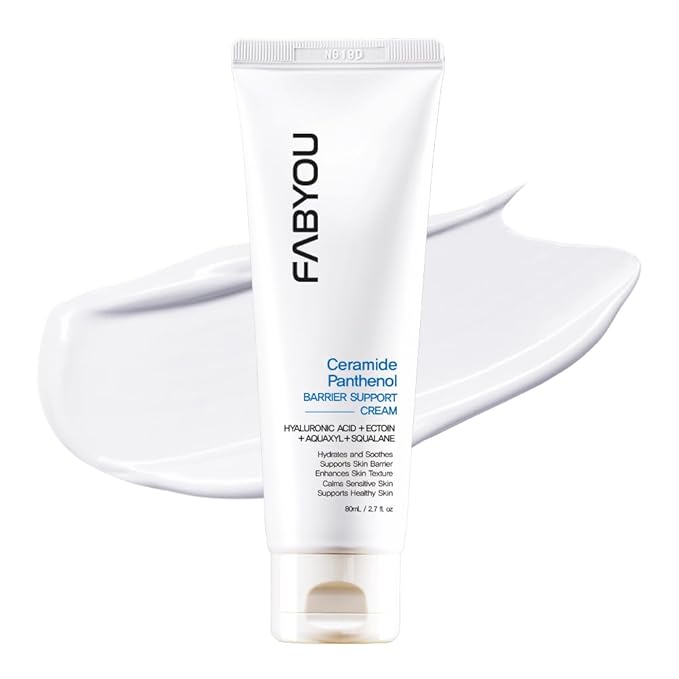 FABYOU Ceramide Panthenol Barrier Support Moisturizer 2.71 fl oz - Long-lasting Hydration & Soothing for Dry & Sensitive Skin, Strengthens Barrier with 8 Types of Hyaluronic Acid, Korean Skincare