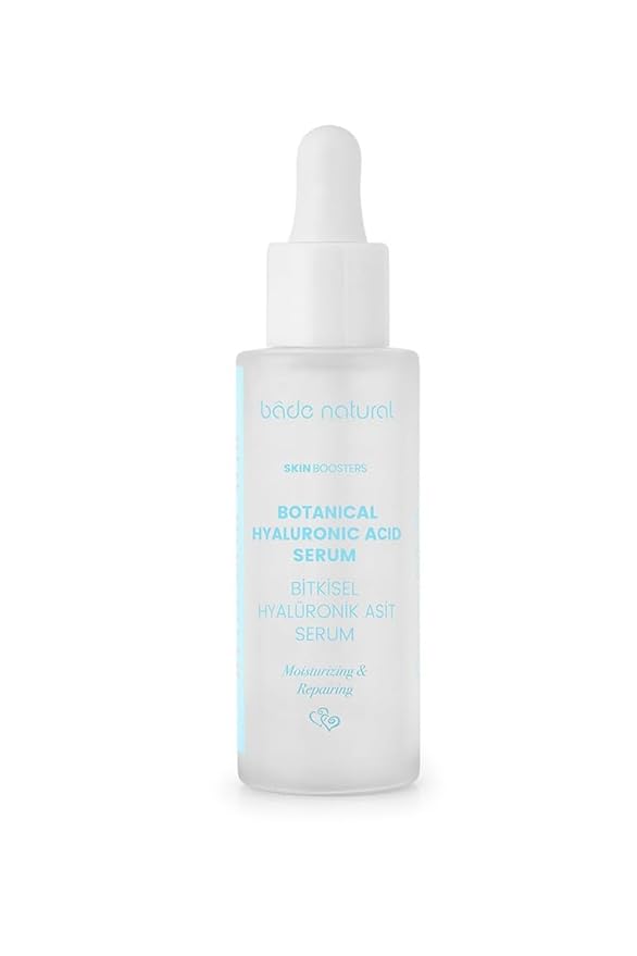 Bade Natural Plant-Based Hyaluronic Acid Face Serum with Cassia Extract – 3% Natural Hydrating & Revitalizing Formula – Anti-Aging for All Skin Types – 1 fl oz