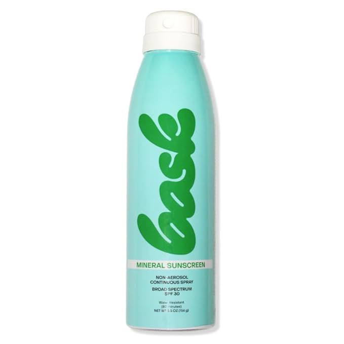 Bask SPF 30 Mineral Sunscreen Spray - Fragrance Free, Non-Aerosol, Reef Safe, Broad Spectrum UVA/UVB Protection, Dermatologist Recommended, Lightweight & Fast-Absorbing, 5.5 oz