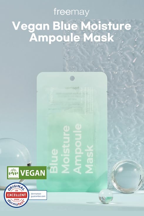 freemay Collagen Ampoule Mask 27ml (0.91 fl oz) × 10 Sheets (Blue Moisture)
