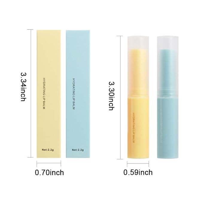 Nourishing Lip Balm for Dry & Chapped Lips, Ideal Lipstick Primer for Women, Deep Moisturization Chapstick, Vegan Tinted Lip Balm, Hydrating, Fall Winter Lip Care, 1#+2#