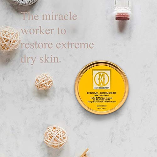 OMM Collection Solid Lotion Balm Natural Oils Mango, Shea, Cocoa coconut Butter-Rich Hydration-Heal & Sooth Rough, Dry, Irritated Skin-Dark Chocolate (2oz)