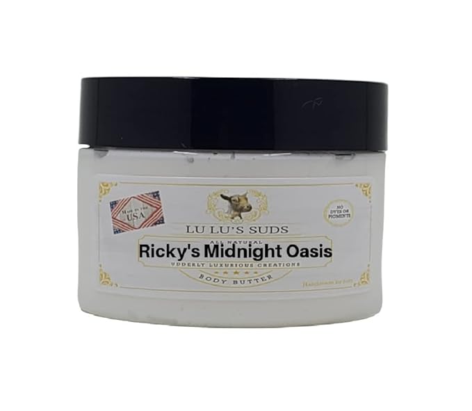 Lu Lu's Suds Hand Made All Natural Body Butter (4 oz, Ricky's Midnight Oasis)