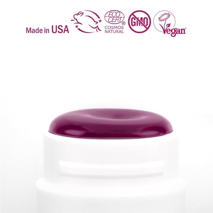 Hurraw! Plantcolor Lip Color No. 3: Pink/Purple shade. Highly pigmented tinted balm and lipstick alternative. Vegan and all-natural. Easy application. Buildable. First of its kind. Made in USA