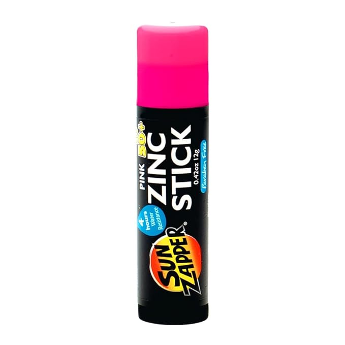 Sun Zapper Zinc Oxide Sunscreen Stick SPF 50+ Pink – Colored Mineral Sunscreen Stick for Face, Water Resistant Sunblock for Kids and Adults, Broad Spectrum, Travel Size 12g (0.42 oz), Australian Made