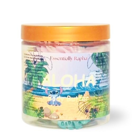 Aloha Body Butter, 7 Ounce Butter Rich Moisturizer with Mango, Sal, Shea Butter, Grapeseed and Coconut Oil. Tropical Scent with Coconut. Long Lasting Moisturizer, Age 7+