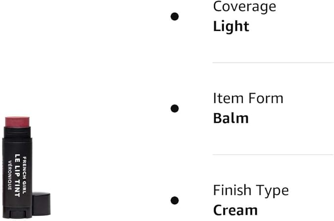 French Girl Le Lip Tint - Moisturizing & Hydrating Lip Balm for Sheer, Buildable Coverage & Shine, Clean Formula, Organic Ingredients, Vegan & Cruelty-Free - Veronique