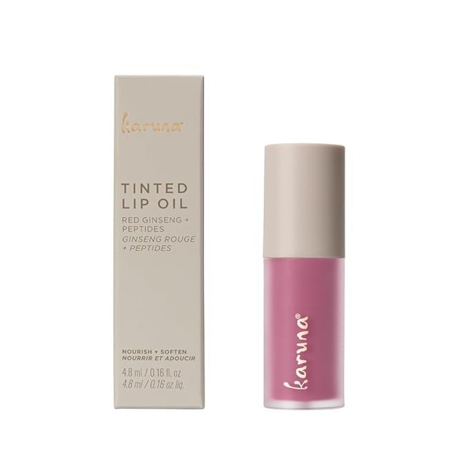 Karuna Skin - Tinted Lip Oil, Soothing & Moisturizing Lip Products with Peptides, Antioxidants, Hydrating Flattering Vegan Lip Tint (Dream)