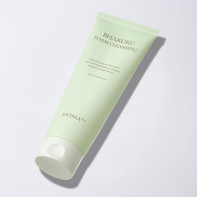 ANTALA Bharuru Low pH Korean Skincare Foam Cleanser 8.45oz, Gentle Facial Cleanser with Bakuchiol, BHA and Centella, Deep Pore Cleansing Face Wash, Hydrating Cream Cleanser for Sensitive Skin