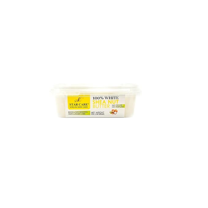 100% Pure White Shea Nut Butter 7oz Unrefined & Raw Natural Moisturizer for Skin Hair & Lips, African Shea Butter Rich in Vitamins & Antioxidants No Added Color or Fragrance