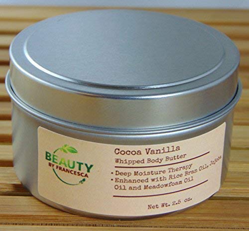 Handmade Whipped Body Butter Cocoa Vanilla - 100% All Natural Ingredient Hydrating Moisturizing Body Cream with Essential Oils For Men and Women, 3 Oz