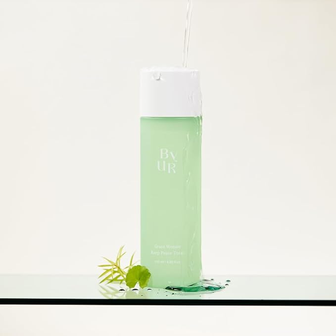 ByUR Green Wonder Keep Peace Toner - Gentle Exfoliation & Sebum Control, Soothing & Redness Care for Sensitive Skin, Jeju Mugwort, Centella Asiatica, Tea Tree, & LHA, Facial Pore Care Korean Skincare
