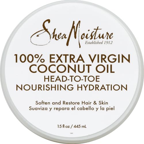 SheaMoisture Body Moisturizer For Dry Skin 100% Extra Virgin Coconut Oil Nourishing Hydration Soften And Restore Skin And Hair 14.5oz