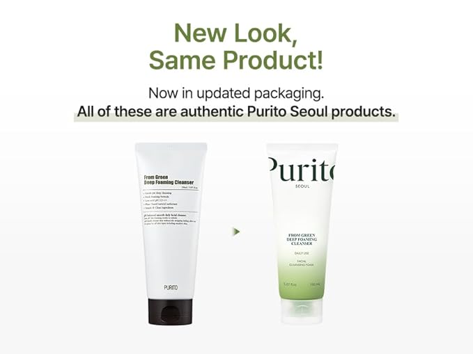 PURITO From Green Deep Foaming Cleanser 150ml / 5.07 fl.oz, pH 5.5, plant-based, natural ingredients, cruelty-free, Vegan