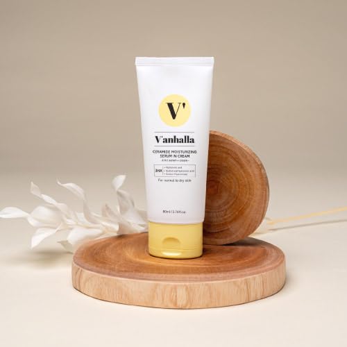 V’anhalla Ceramide Moisturizing Serum in Cream 2.70fl.oz. | Vegan, Deep moisturizing, Nourishing, Glow skin. Daily facial moisturizer with Ceramide NP, 3 types of Hyaluronic acids, Panthenol