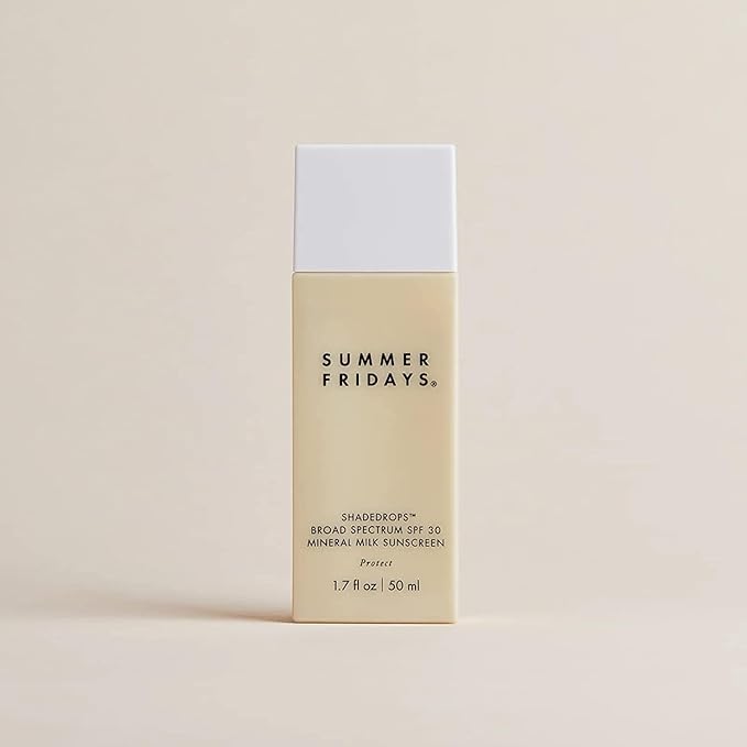 Summer Fridays ShadeDrops Broad Spectrum SPF 30 - Daily Tinted Sunscreen for Face - Lightweight, Hydrating Milky Mineral Sunscreen with Zinc Oxide - Essential Sun Care Gifts (1.7 Fl Oz)