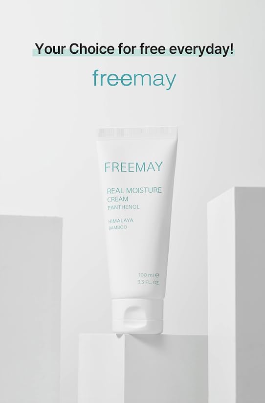 freemay Real Moisture Cream Set (100ml + 30ml), Korean Face Moisturizer for Hydration & Soothing, Vegan, Lightweight, Sensitive Skin Friendly