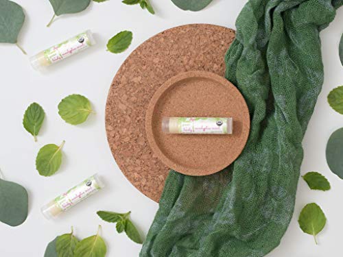 Organic Certified Lip Balm Butter(3 Pack) by Green and Lovely | Eucalyptus Mint Lip Oil for Total Hydration and Repair | 0.15 oz Lip Moisturizer Tube made with Premium Organic Ingredients | Heals Qui